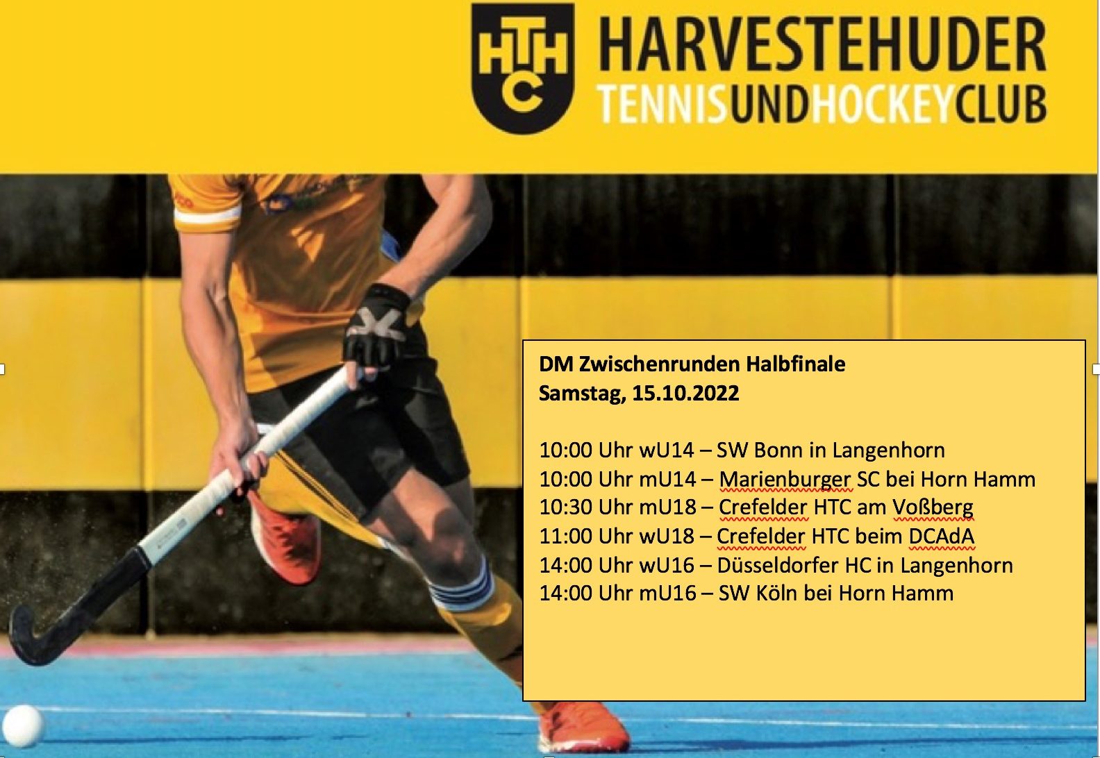 Weibliche und männliche U14, U16 und U18  spielen in den Herbstferien um die Deutschen Meisterschaften